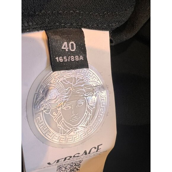 Versace Satin Lace-Embroidered black Midi Slip Dress Size 40/ US 4 - Picture 13 of 15